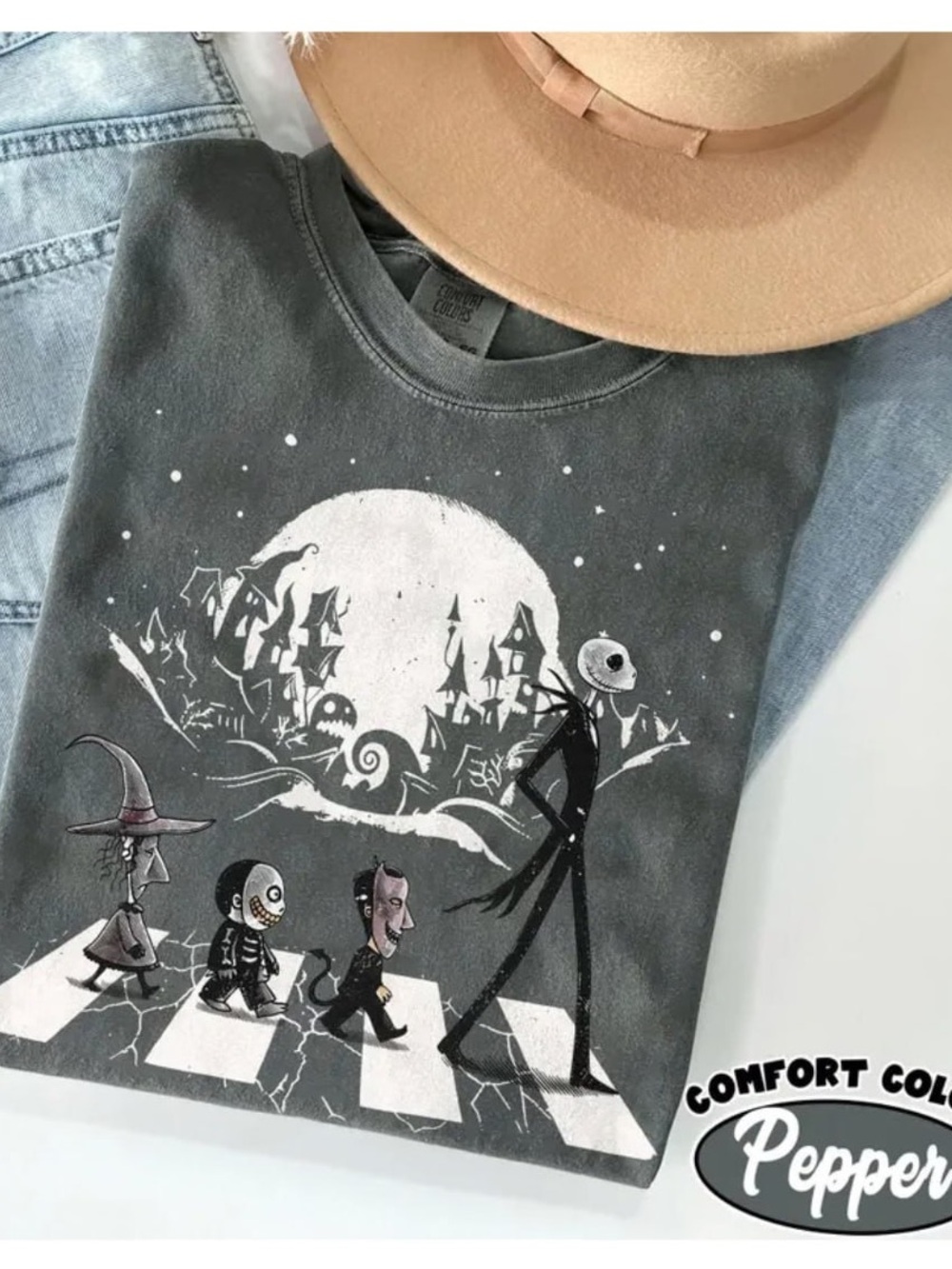 Comfort Colors The Nightmare Before Christmas Graphic Tee - Pepper